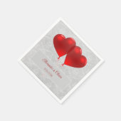Serviette En Papier Serviettes de Mariage de Ballons de Coeur Rouge (Coin)