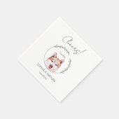 Serviette En Papier Serviettes de Mariage de chien Husky Simple (Coin)