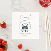 Serviette En Papier Serviettes de Mariage de chien Husky Simple (En situation)