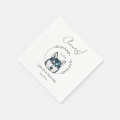 Serviette En Papier Serviettes de Mariage de chien Husky Simple (Coin)