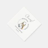 Serviette En Papier Serviettes de Mariage de chien Husky Simple (Coin)