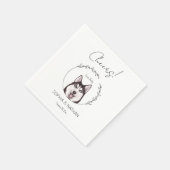 Serviette En Papier Serviettes de Mariage de chien Husky Simple (Coin)