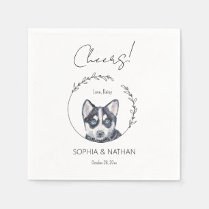 Serviette En Papier Serviettes de Mariage de chien Husky Simple