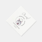 Serviette En Papier Serviettes de Mariage de chien Husky Simple (Coin)