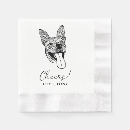 Serviette En Papier Serviettes de Mariage de chien personnalisées (Devant)