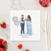 Serviette En Papier Serviettes de Mariage de couple interracial illust (En situation)