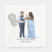 Serviette En Papier Serviettes de Mariage de couple interracial illust (Devant)