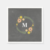 Serviette En Papier Serviettes de Mariage de couronne Monogramme inspi (Devant)