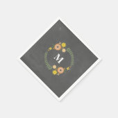 Serviette En Papier Serviettes de Mariage de couronne Monogramme inspi (Coin)