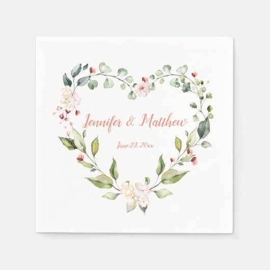 Serviette En Papier Serviettes de Mariage de couronne rose Peach Sunny (Devant)