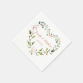 Serviette En Papier Serviettes de Mariage de couronne rose Peach Sunny (Coin)