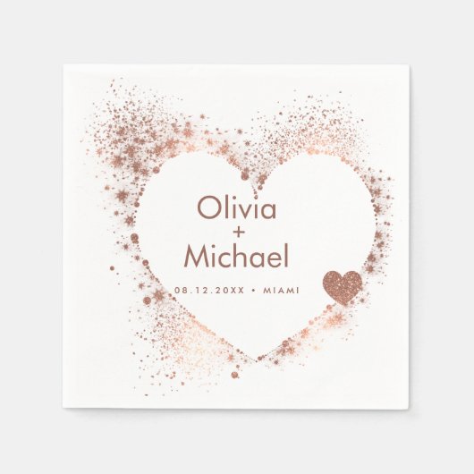 Serviette En Papier Serviettes de Mariage de couronne rose Peach Sunny (Devant)