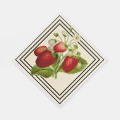 Serviette En Papier Serviettes de Mariage de fraise noir et crème (Coin)