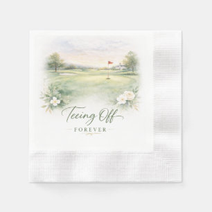 Serviette En Papier Serviettes de mariage de golf En route pour touj