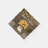 Serviette En Papier Serviettes de Mariage de Jar de tournesol rustique (Coin)