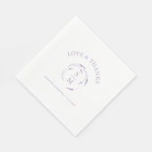 Serviette En Papier Serviettes de Mariage de lavande monogramme (Coin)