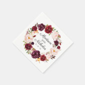 Serviette En Papier Serviettes de Mariage de marsala et rose (Coin)