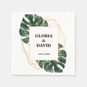 Serviette En Papier Serviettes de Mariage de palme tropicale (Devant)