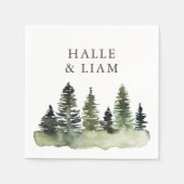 Serviette En Papier Serviettes de Mariage de pin rustique (Devant)