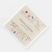 Serviette En Papier Serviettes de Mariage de pré-Fleur sauvage Taupe (Coin)