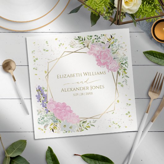 Serviette En Papier Serviettes de mariage de printemps Pastel Fleur sa