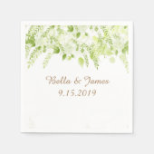 Serviette En Papier Serviettes de mariage de printemps vert dainty (Devant)
