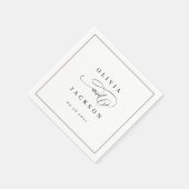 Serviette En Papier Serviettes de mariage de script romantique simple (Coin)