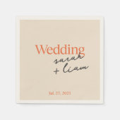 Serviette En Papier Serviettes de Mariage de style vert moderne (Devant)