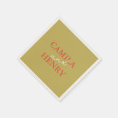 Serviette En Papier Serviettes de Mariage de style vert moderne (Coin)