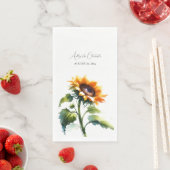 Serviette En Papier Serviettes de Mariage de tournesol rustique (En situation)