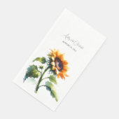 Serviette En Papier Serviettes de Mariage de tournesol rustique (Coin)