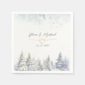 Serviette En Papier Serviettes de mariage d'hiver rustiques en bois (Devant)