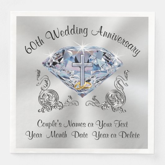 Serviette En Papier Serviettes de Mariage Diamond Anniversaire, Person (Devant)