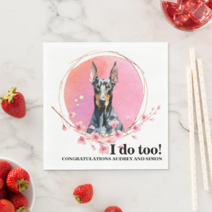 Serviette En Papier Serviettes de mariage Doberman Pinscher avec photo