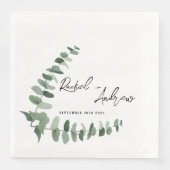 Serviette En Papier Serviettes de mariage élégantes avec design eucaly (Devant)