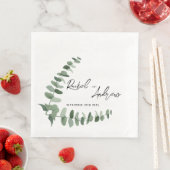 Serviette En Papier Serviettes de mariage élégantes avec design eucaly (En situation)