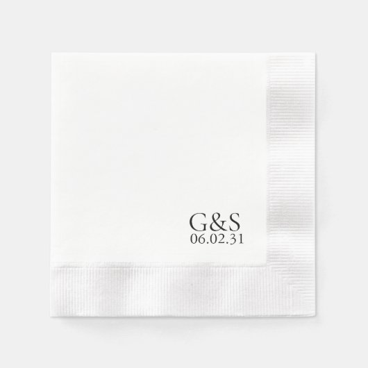 Serviette En Papier Serviettes de mariage élégantes avec impression da (Devant)