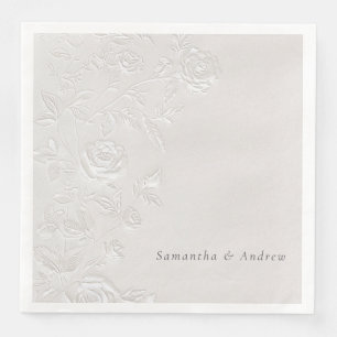 Serviette En Papier Serviettes de mariage élégantes en faux relief ave