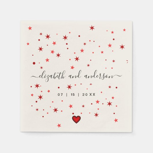 Serviette En Papier Serviettes de mariage élégantes et simples (Devant)