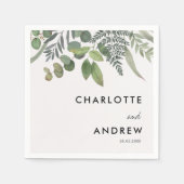 Serviette En Papier Serviettes de mariage élégantes et simples à motif (Devant)