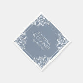 Serviette En Papier Serviettes de mariage élégantes | Nadine (Dusty Bl (Coin)