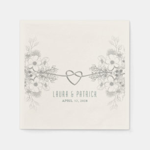 Serviette En Papier Serviettes de mariage élégantes simples