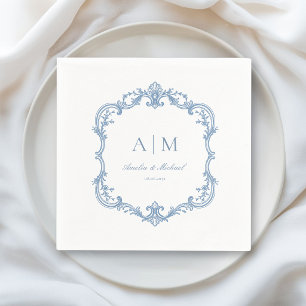 Serviette En Papier  Serviettes de mariage élégantes vintage monogramm