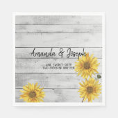 Serviette En Papier Serviettes de Mariage en bois blanc rustique (Devant)