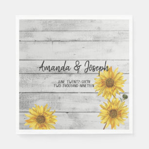 Serviette En Papier Serviettes de Mariage en bois blanc rustique