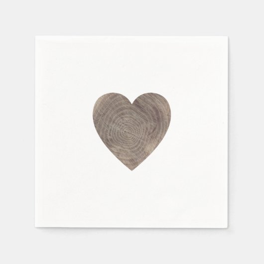 Serviette En Papier Serviettes de mariage en bois rustique (Devant)