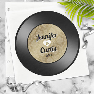 Serviette En Papier Serviettes de mariage en disque vinyle rétro