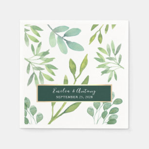 Serviette En Papier Serviettes de mariage en verdure neutre