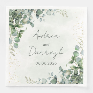 Serviette En Papier Serviettes de mariage Eucalyptus 1001A