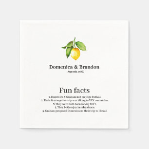 Serviette En Papier Serviettes de mariage faits amusants Citron Jaune